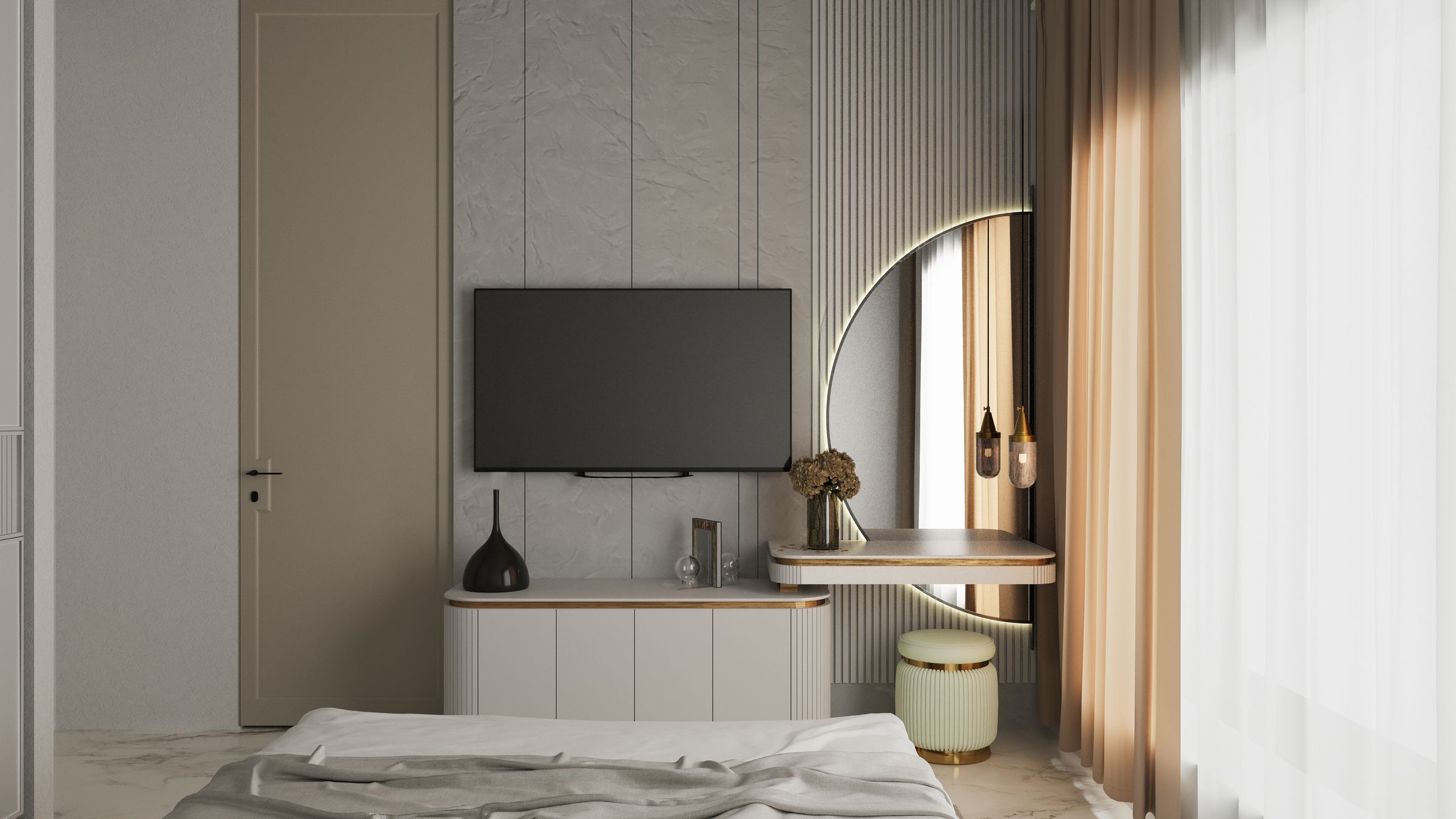 Modern köksinredning med minimalistisk skandinavisk design